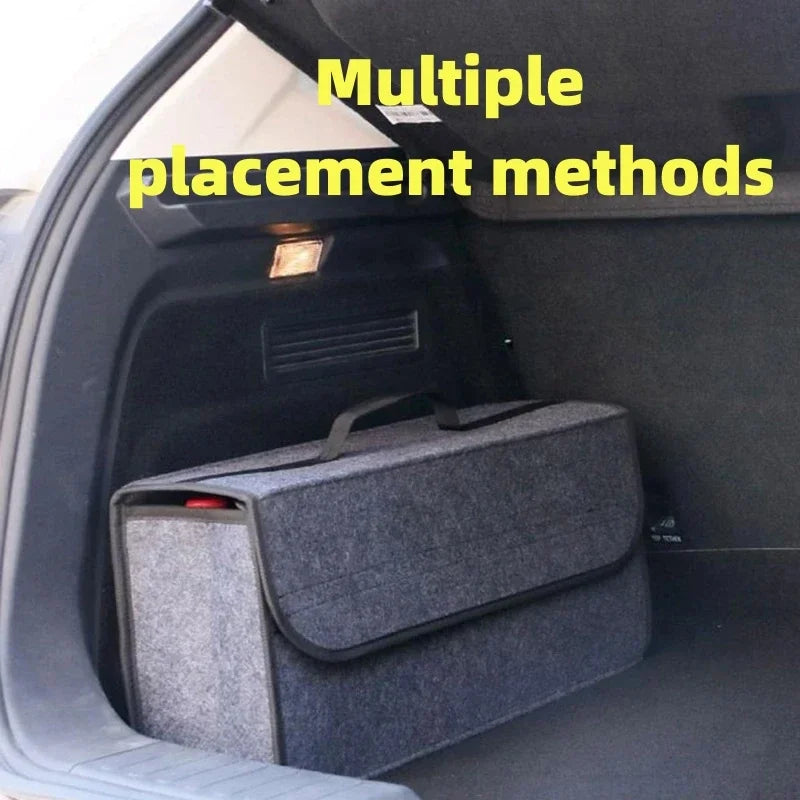 Organizador de Maletero de Coche Rígido y Plegable | Bolsa de Almacenamiento Impermeable con Tapa Premium