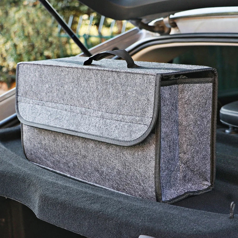 Organizador de Maletero de Coche Rígido y Plegable | Bolsa de Almacenamiento Impermeable con Tapa Premium